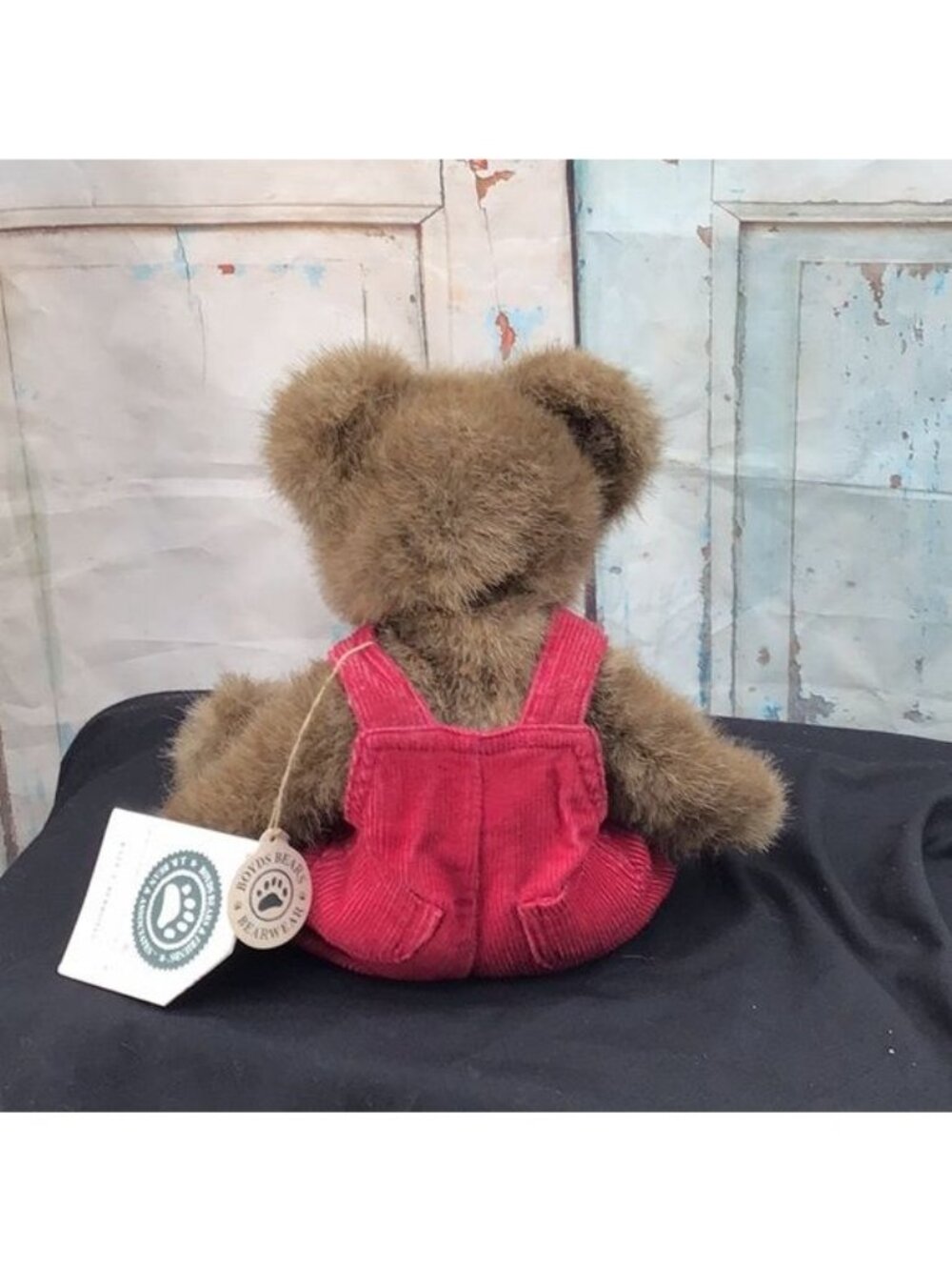 Boyds Bears & Friends Kyle L. Berriman Plush Bear In Red Corduroy Overalls 12" H - Picture 2 of 7
